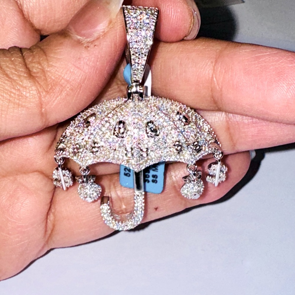 Money Weather Custom-Made Pendant – VVS GRA Certified | 14K White Gold Vermeil